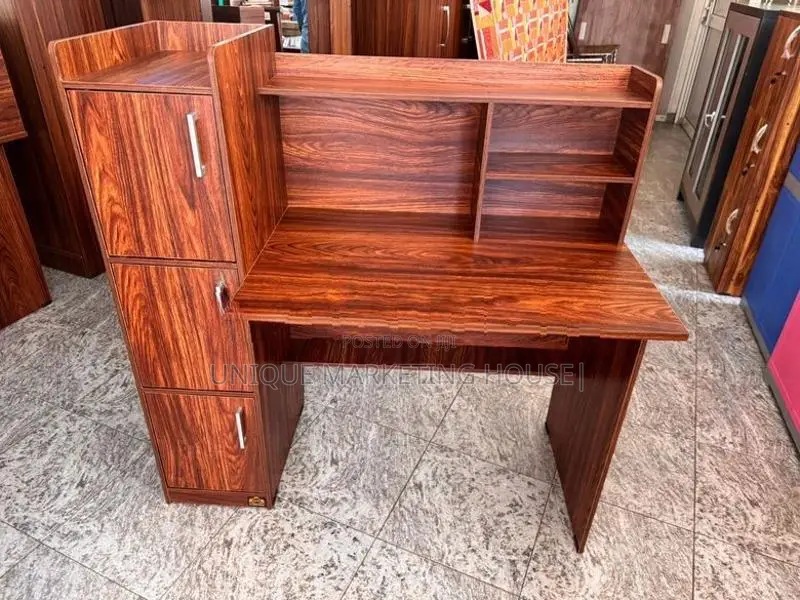 Modern 4Ft Side 3 Cupboard Dark Study Table