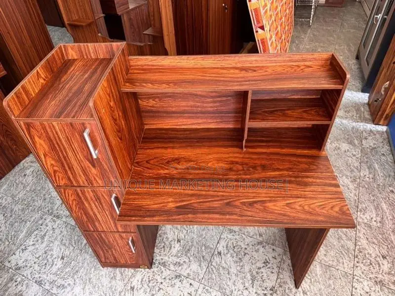Modern 4Ft Side 3 Cupboard Dark Study Table