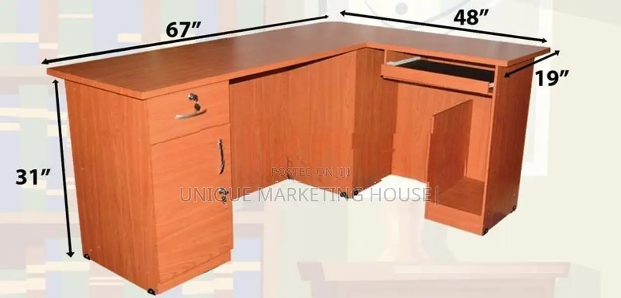 L Shape Melamine Office Table