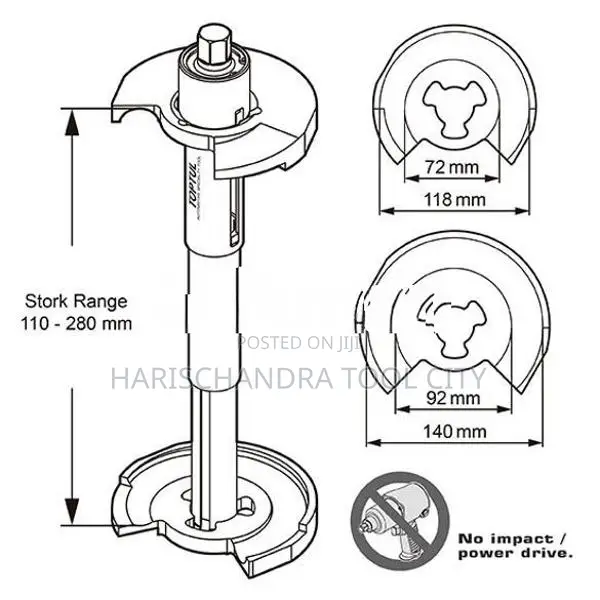 TOPTUL 5PCS Coil Spring Compressor Set
