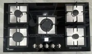 New Square Type Luxury 5 Burner Glass Top Cooker