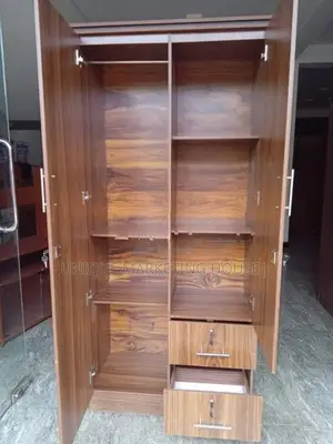 Modern 2 D Side Drawer Melamine Wardrobe