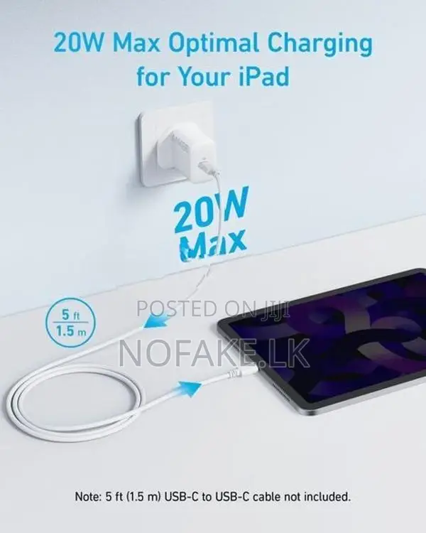 Anker Zolo 20W Wall Charger Power Adapter With USB-C Port & Fast Charg