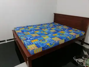 New Teak Box Bed with Double Layer Mattress 6 X 5 Ft / 72" 60" Queen