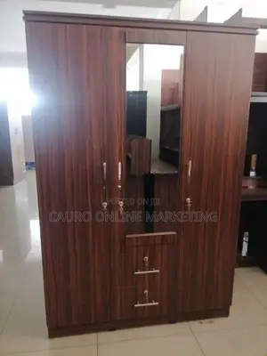 New 3 Door Cupboard with Mirror Melamine Wardrobe 6 X 4 Ft large