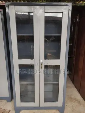Steel Glass Office Cupboard 6x3ft
