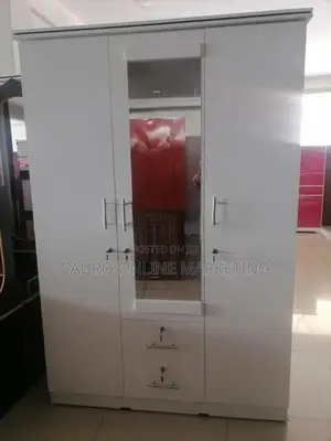 White Colour Large Cupboard 3 Door Wardrobe