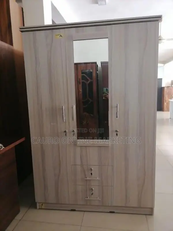 New 3 Door Hash Colour Cupboard 6 X 4 Ft Wardrobe Melamine Large