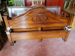 New Teak Arch Bed with Double Layer Mattress