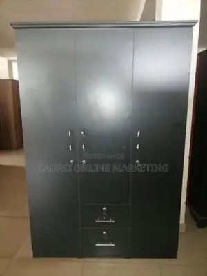 New Black Colour 3 Door Cupboard 6*4 Wardrobe
