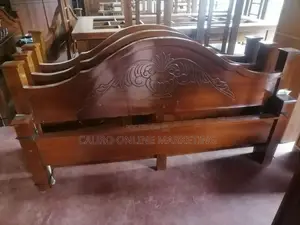 New Teak Arch Bed with Double Layer Mattress