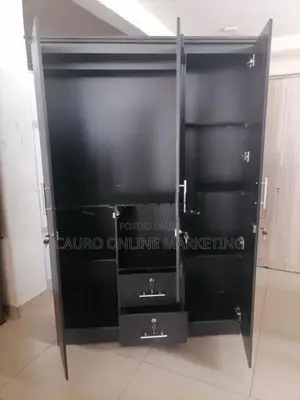 New Black Colour 3 Door Cupboard 6*4 Wardrobe