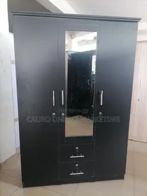 New Black Colour 3 Door Cupboard 6*4 Wardrobe