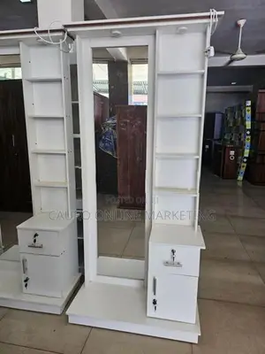 New Melamine White Black Coloure Dressing Table Cupboard