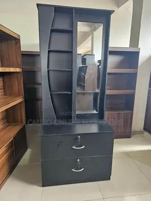 New Melamine White Black Coloure Dressing Table Cupboard