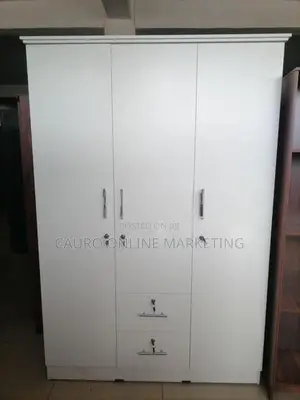 New Melamine White Colour 3 Door Cupboard 6*4 Wardrobe