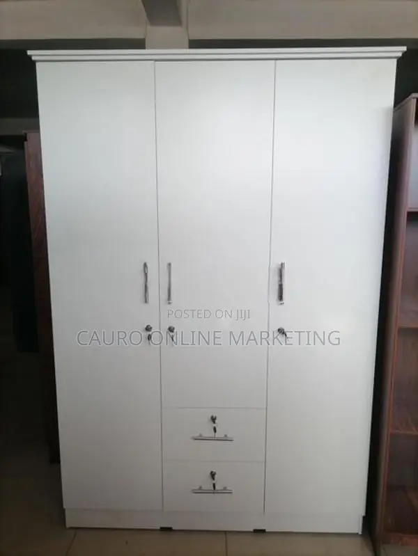 New Melamine White Colour 3 Door Cupboard 6*4 Wardrobe