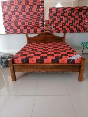 New Teak Arch Bed with Double Layer Mattress 6*6 King Size