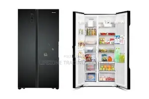 New Hisense 518 Liter Side-by-side Inverter Refrigerator - BLACK