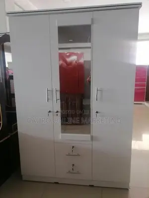 New White Colour Melamine 3 Door Cupboard 6*4 Wardrobe