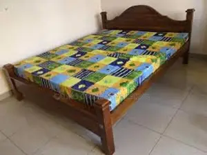 New Teak Arch Bed with Double Layer Mattress 6*6 King