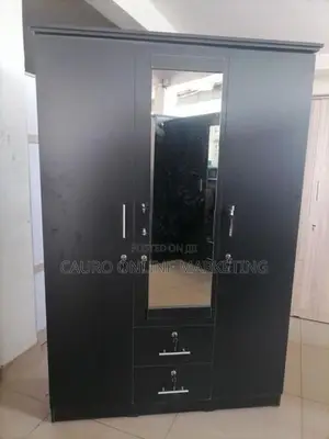 New Melamine Black Colour 3 Door Cupboard