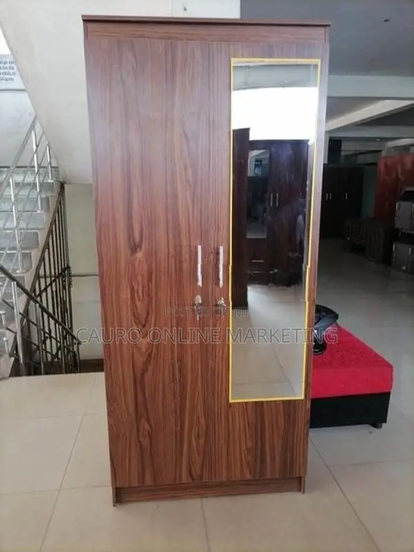 New Melamine 6*2.5 Mirror Cupboard 2 Door Wardrobe