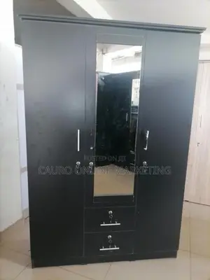 New Melamine Black Colour 3 Door Cupboard