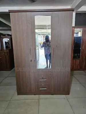 New Melamine 3 Door Wardrobe 6*4 Cupboard Mirror