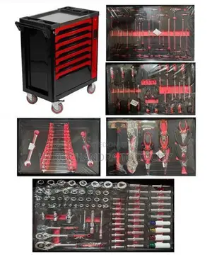 HTC 7 Drawer Tool Trolley With Tools 253Pcs