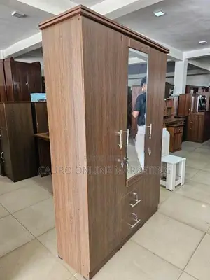 New Melamine 3 Door Cupboard 6*4 Wardrobe Mirror Large