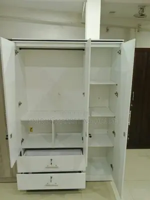 Modern 3D Melamine WHITE WARDROBES