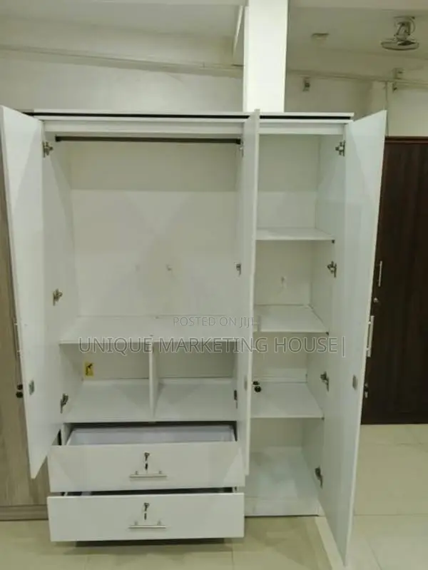 Modern 3D Melamine WHITE WARDROBES