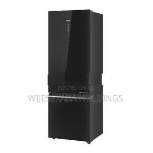 Haier 355L Black Glass top Refrigerator