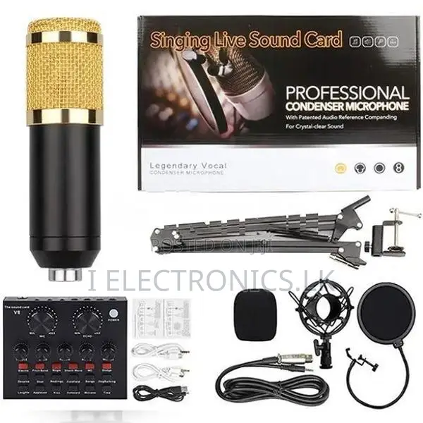 Professional Condenser Microphone with V8 Soundcard