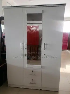 New Melamine White Colour Large 3 Door Cupboard