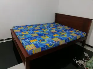 new teak box bed with double layer mattress 6*5 queen size
