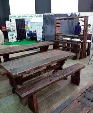 RAILWAY TIMBER RUSTIC TABLE SET
