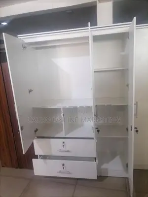 New Melamine White Colour Large 3 Door Cupboard