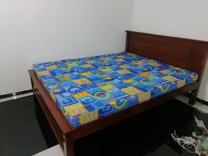 new teak box bed with double layer mattress 6*5 queen size