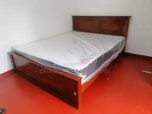 New Teak Box Bed with Spring Mattress 6*5 Queen Size