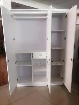 New Melamine White Colour 3 Door Cupboard Large Wardrobe 6*4