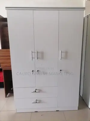 New Melamine White Colour 3 Door Cupboard Large Wardrobe 6*4
