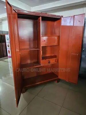 New Melamine 2 Door Steel Cupboard Large Wardrobe