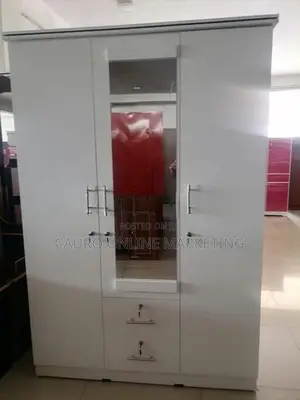 New Melamine White Colour 3door Cupboard 6*4 Wardrobe
