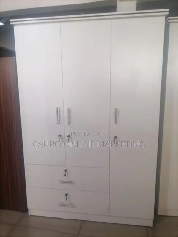 New Melamine White Colour 3door Cupboard 6*4 Wardrobe