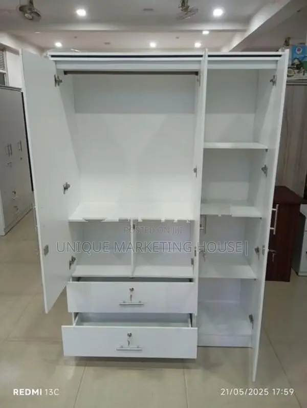 Modern 3D L 2Drawer White wardrobe