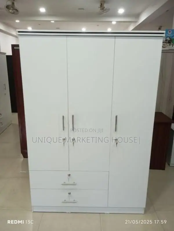 Modern 3D L 2Drawer White wardrobe