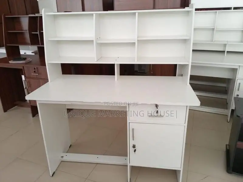 Modern 4x2 White Melamine Study Table