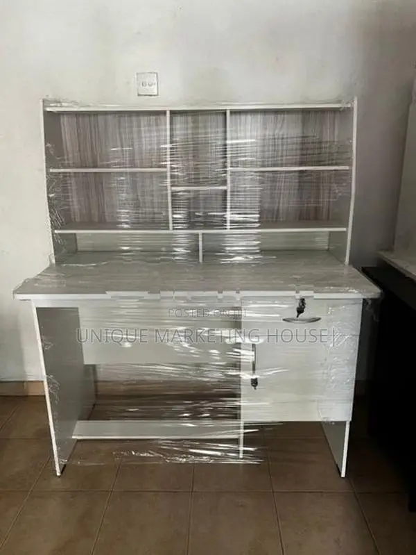 Modern 4x2 White Melamine Study Table
